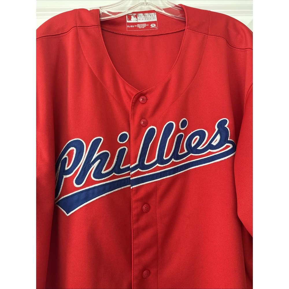Philadelphia Phillies Baseball ButtonUp XL Embroidered Jersey True Fan Series - Picture 5 of 10